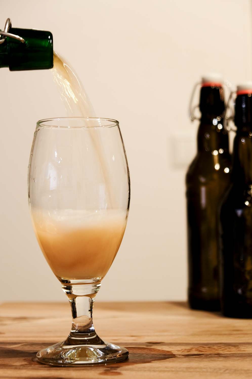 Pouring beer in glass